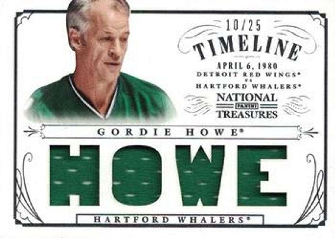 Gordie Howe 2013 National Treasures #T-GH Timeline Jerseys /99 RAW