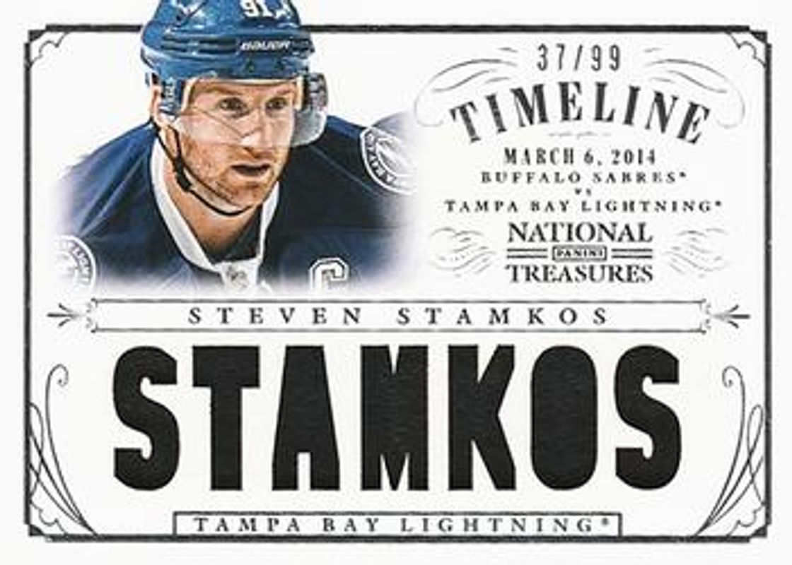 Steven Stamkos 2013 National Treasures #T-SS Timeline Jerseys /99 RAW