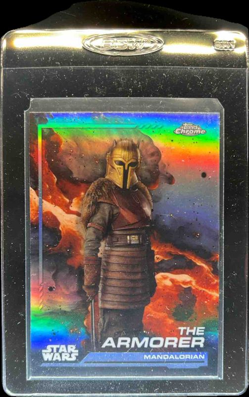 The Armorer 2024 Topps Chrome Star Wars #39 Rainbow Refractor RAW