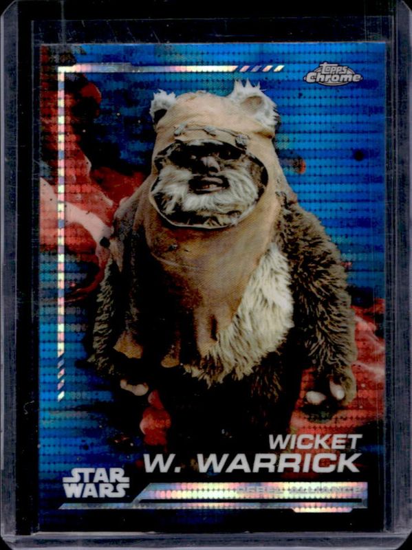 Wicket W. Warrick 2024 Topps Chrome Star Wars #123 Blue Blaster Pulsar Refractor RAW