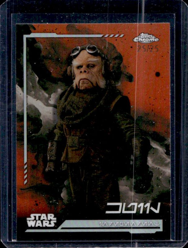 2024 Topps Chrome Star Wars #AV-45 Aurebesh Variation - Rebel Orange Refractor /25