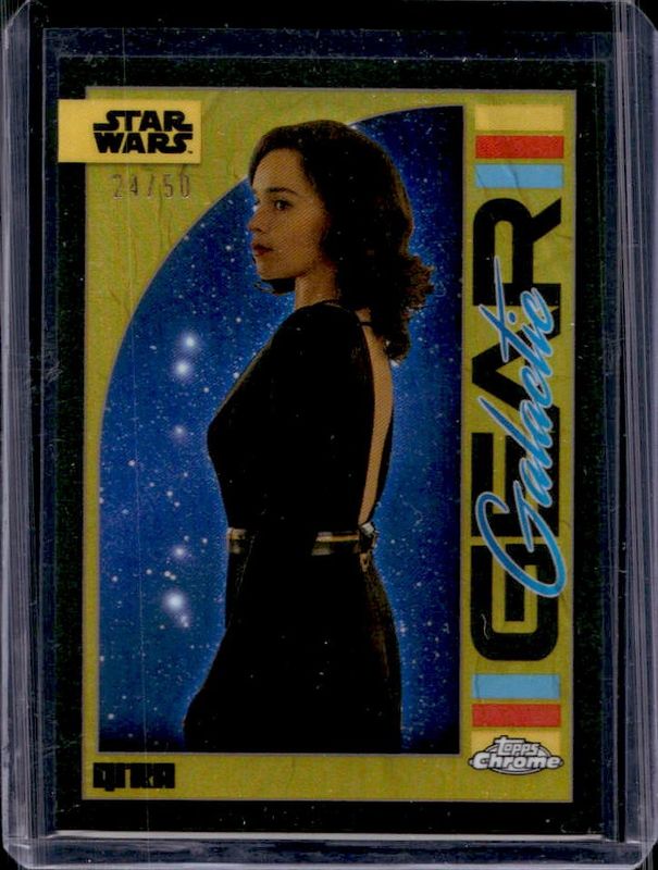 Qi Ra 2024 Topps Chrome Star Wars #GG-13 Galactic Gear - Gold Refractor /50 RAW
