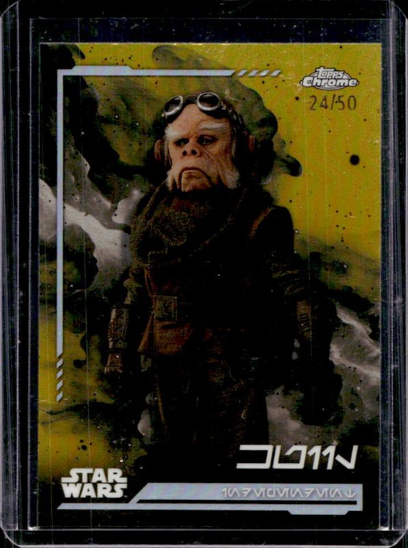 2024 Topps Chrome Star Wars #AV-45 Aurebesh Variation - Gold Refractor /50