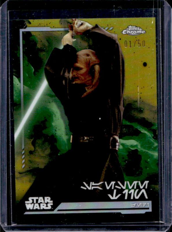 2024 Topps Chrome Star Wars #AV-146 Aurebesh Variation - Gold Refractor /50