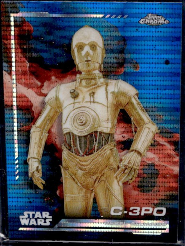 C-3 2024 Topps Chrome Star Wars #109 Blue Blaster Pulsar Refractor RAW