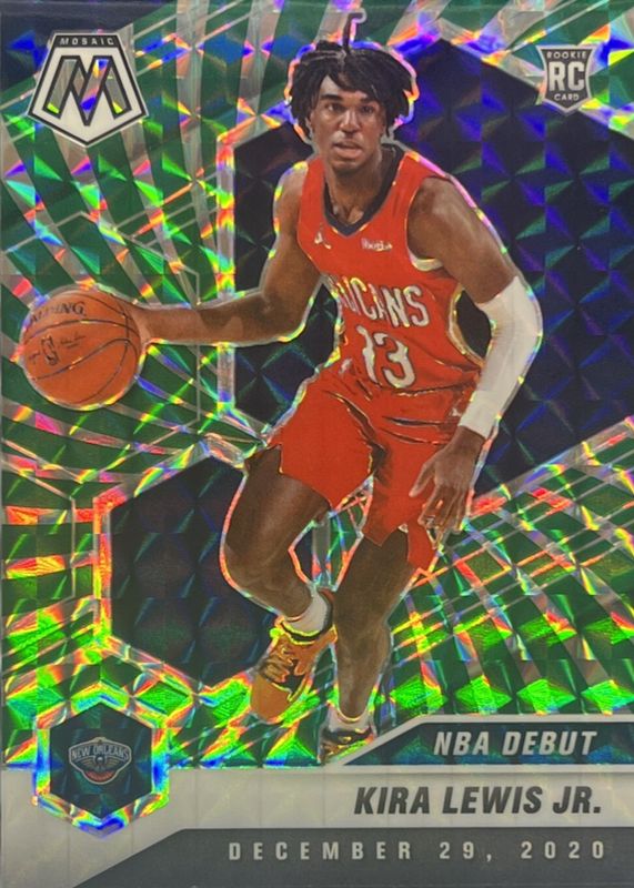 Kira Lewis Jr. 2020 Mosaic #280 NBA Debut - FOTL Green Swirl /10 Rookie RAW