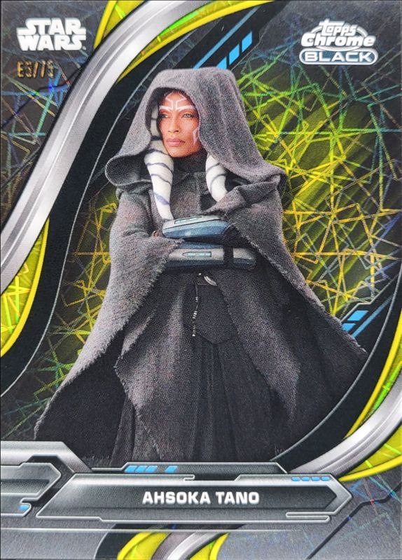 Ahsoka Tano 2024 Topps Chrome Black Star Wars #1 Yellow Lazer Refractor /75 RAW