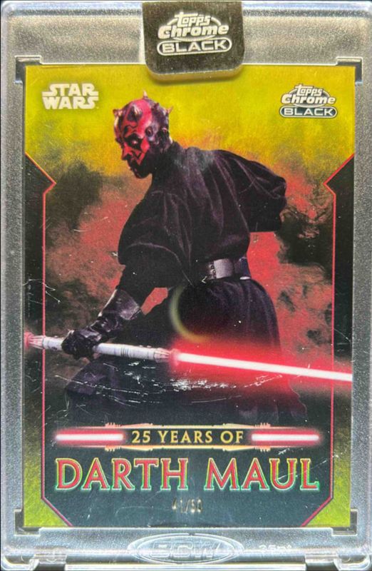 Darth Maul 2024 Topps Chrome Black Star Wars #DM-19 25 Years of Darth Maul - Gold Refractor /50 RAW
