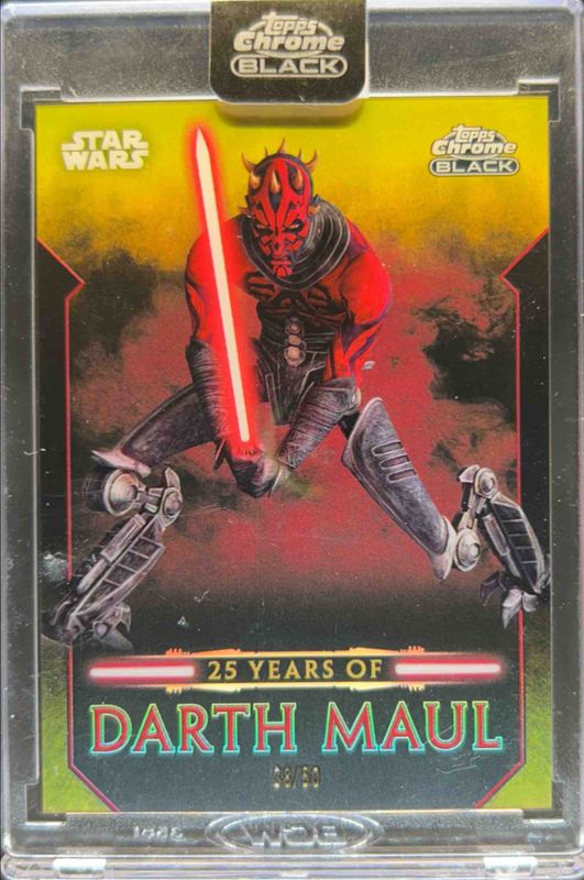 Darth Maul 2024 Topps Chrome Black Star Wars #DM-18 25 Years of Darth Maul - Gold Refractor /50 RAW