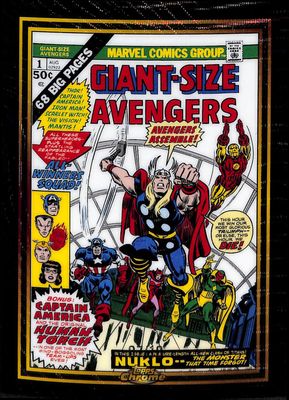 2024 Topps Chrome #MGG-3 Marvel Giant Size 50th Anniversary Oversized Box Topper - Black Wave Refractor /10