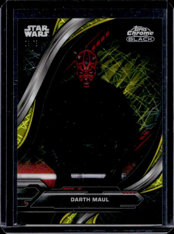 Darth Maul 2024 Topps Chrome Black Star Wars #98 Yellow Lazer Refractor /75 RAW