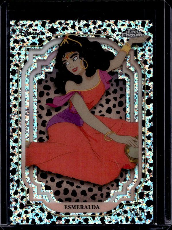Esmeralda 2024 Topps Chrome Disney #77 Black & White Speckle /101 RAW