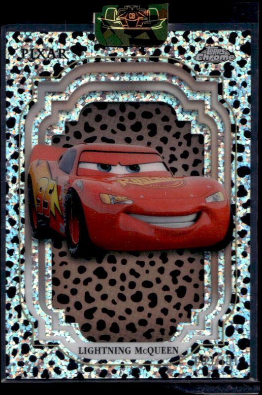 Lightning McQueen 2024 Topps Chrome Disney #116 Black & White Speckle /101 RAW