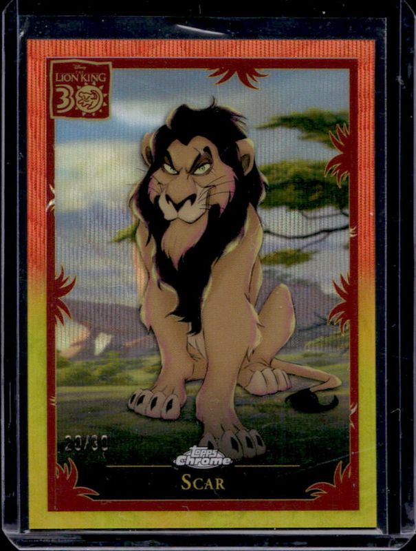 2024 Topps Chrome Disney #LK-2 Lion King 30th Anniversary - 30th Anniversary Orange & Yellow Wave /30