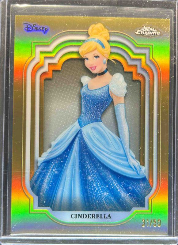Cinderella 2024 Topps Chrome Disney #17 Gold Refractor /50 RAW