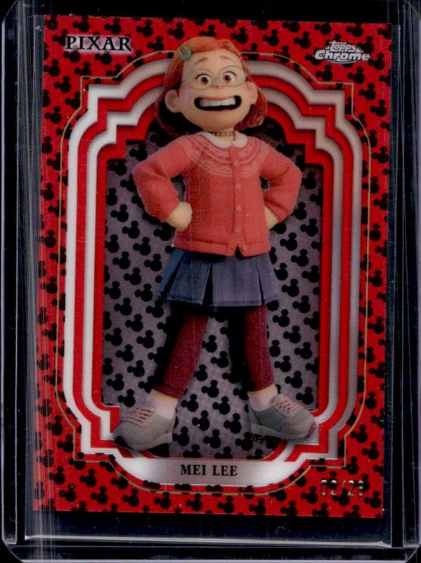 Mei Lee 2024 Topps Chrome Disney #191 Red & Black Refractor /28 RAW