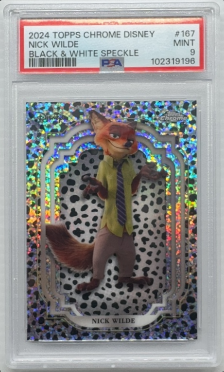 Nick Wilde 2024 Topps Chrome Disney #167 Black & White Speckle /101 ...