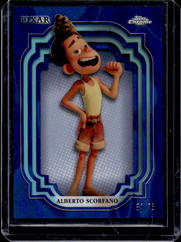 Alberto Scorfano 2024 Topps Chrome Disney #179 Blue Lava Refractor /75 RAW