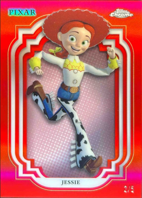 Topps Chrome ディズニー　トイストーリー　ジェシー Jessie 2024 Topps Chrome Disney #67 Red Refractor /5 Price Guide