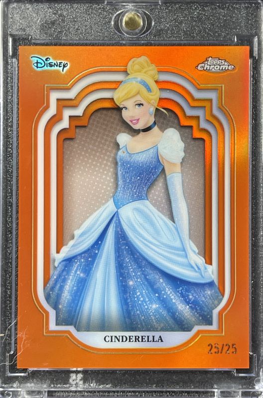Cinderella 2024 Topps Chrome Disney #17 Orange Refractor /25 RAW