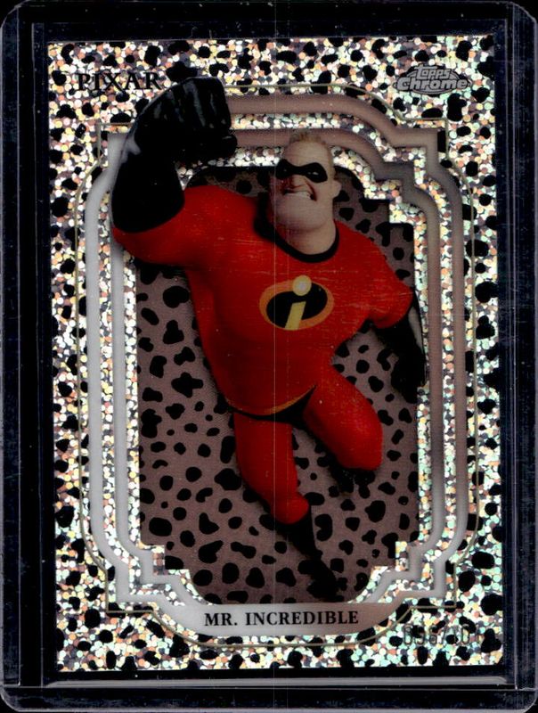 Mr Incredible 2024 Topps Chrome Disney #95 Black & White Speckle /101 RAW