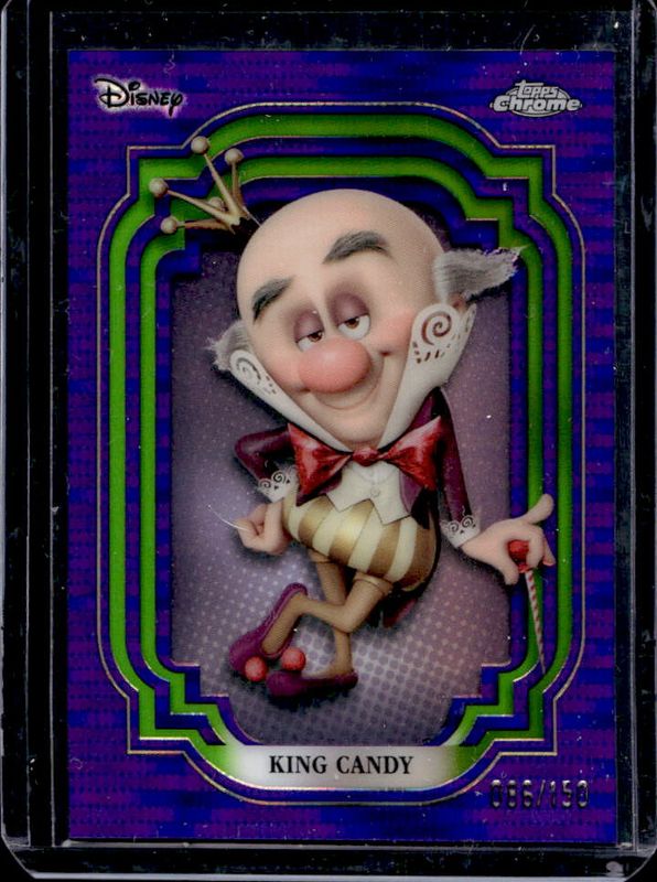 King Candy 2024 Topps Chrome Disney #148 Purple & Green Pulsar /150 RAW