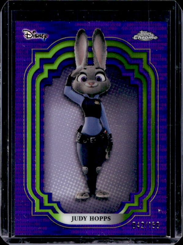 Judy Hopps 2024 Topps Chrome Disney #166 Purple & Green Pulsar /150 RAW