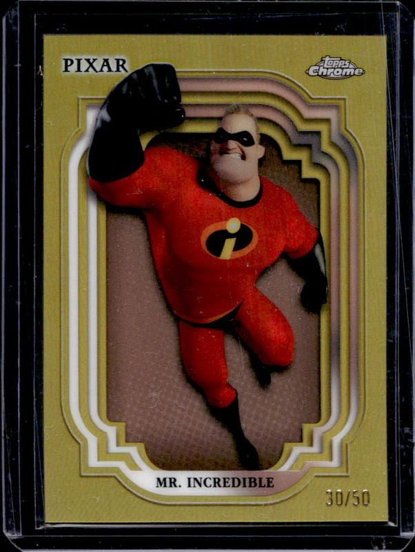 Mr Incredible 2024 Topps Chrome Disney #95 Gold Refractor /50 RAW