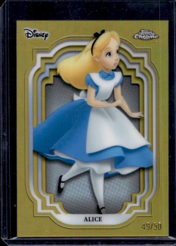 Alice 2024 Topps Chrome Disney #19 Gold Refractor /50 RAW
