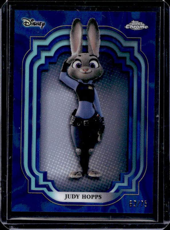 Judy Hopps 2024 Topps Chrome Disney #166 Blue Lava Refractor /75 RAW