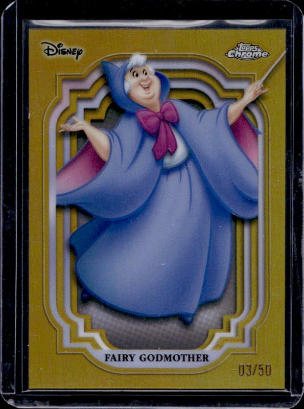 Fairy Godmother 2024 Topps Chrome Disney #18 Gold Refractor /50 RAW