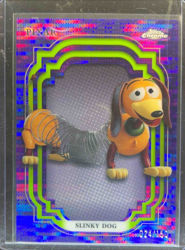 Slinky Dog 2024 Topps Chrome Disney #66 Purple & Green Pulsar /150 RAW