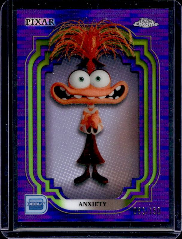 Anxiety 2024 Topps Chrome Disney #197 Purple & Green Pulsar /150 RAW