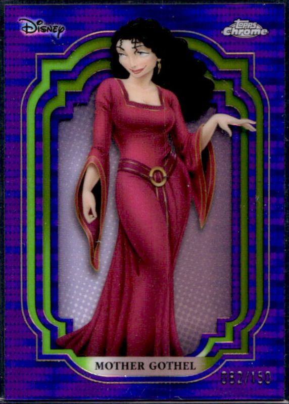 Mother Gothel 2024 Topps Chrome Disney #141 Purple & Green Pulsar /150 RAW