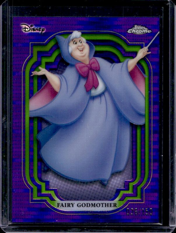 Fairy Godmother 2024 Topps Chrome Disney #18 Purple & Green Pulsar /150 RAW