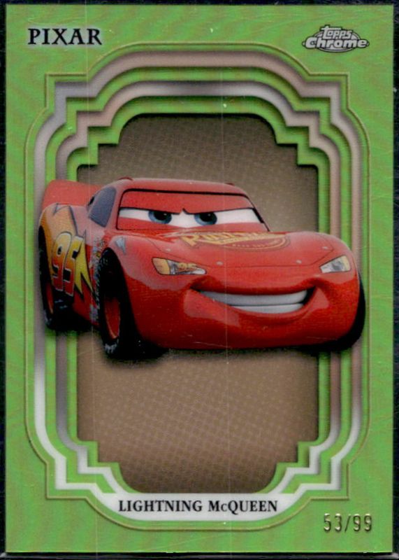 Lightning McQueen 2024 Topps Chrome Disney #116 Green Refractor /99 RAW