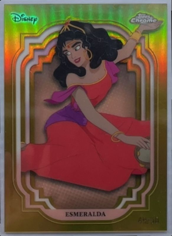 Esmeralda 2024 Topps Chrome Disney #77 Gold Refractor /50 RAW