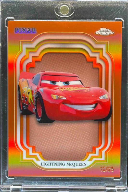 Lightning McQueen 2024 Topps Chrome Disney #116 Orange Refractor /25 RAW