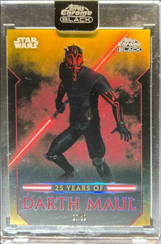 Darth Maul 2024 Topps Chrome Black Star Wars #DM-15 25 Years of Darth Maul - Gold Refractor /50 RAW