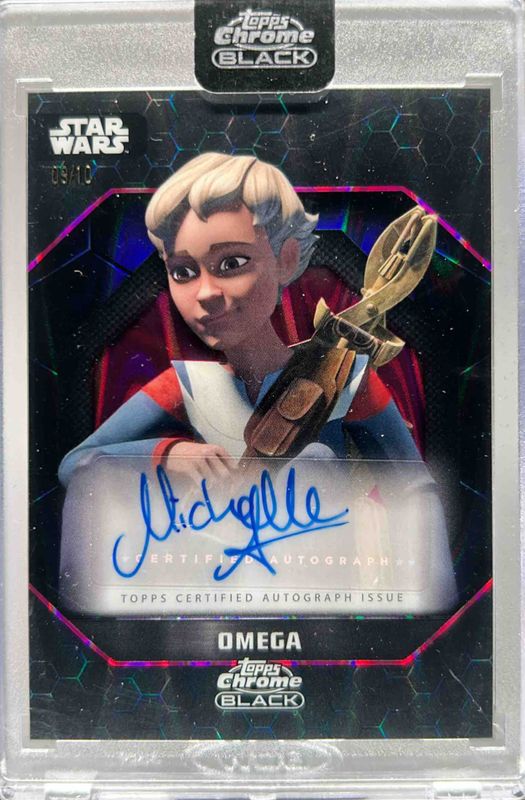 Michelle Ang 2024 Topps Chrome Black Star Wars #ALS-MA Light Side Autographs - Magenta Ray Wave Refractor /10 RAW