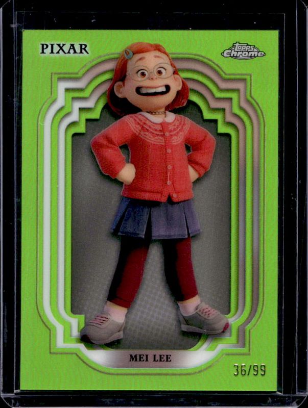 Mei Lee 2024 Topps Chrome Disney #191 Green Refractor /99 RAW