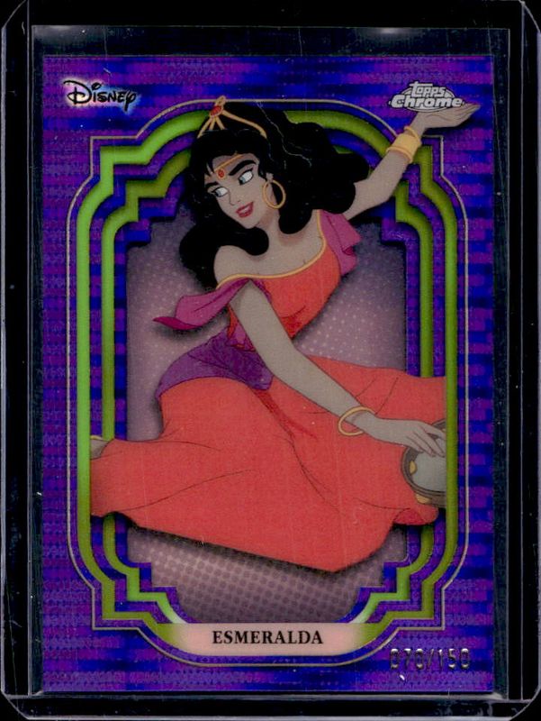 Esmeralda 2024 Topps Chrome Disney #77 Purple & Green Pulsar /150 RAW