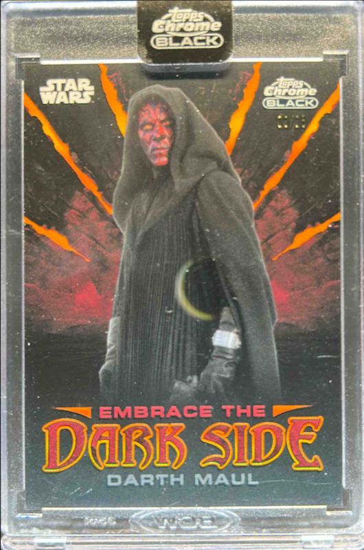 Darth Maul 2024 Topps Chrome Black Star Wars #ED-6 Embrace The Darkside - Orange Refractor /25 RAW