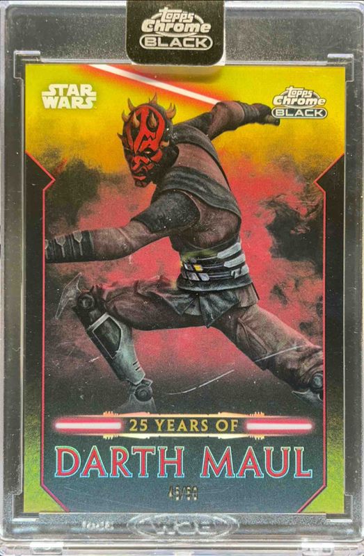 Darth Maul 2024 Topps Chrome Black Star Wars #DM-9 25 Years of Darth Maul - Gold Refractor /50 RAW