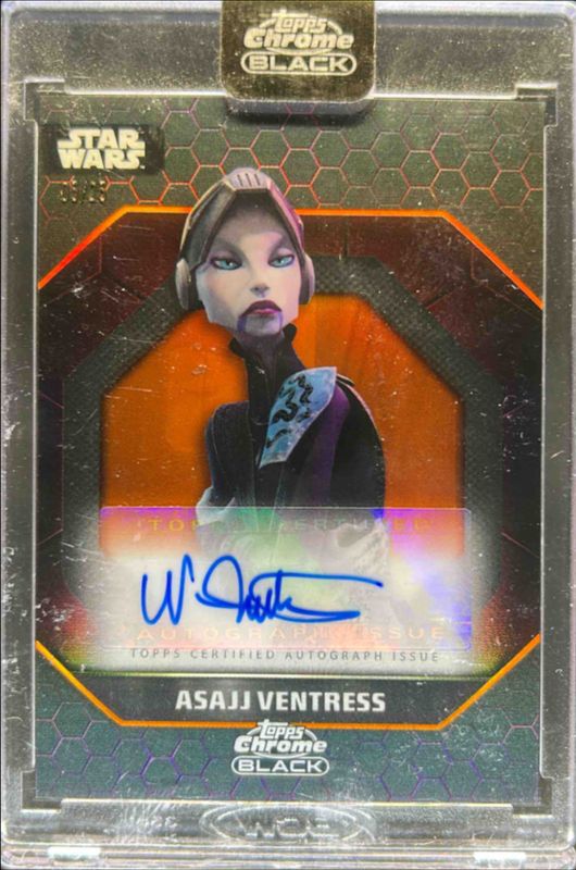 2024 Topps Chrome Black Star Wars #ADS-NF Dark Side Autographs - Orange Refractor /25