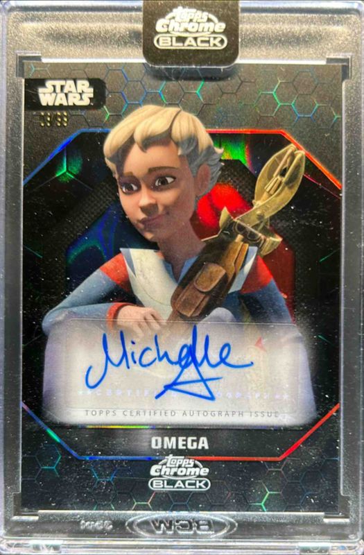 Michelle Ang 2024 Topps Chrome Black Star Wars #ALS-MA Light Side Autographs - Blue Red Lava Refractor /99 RAW