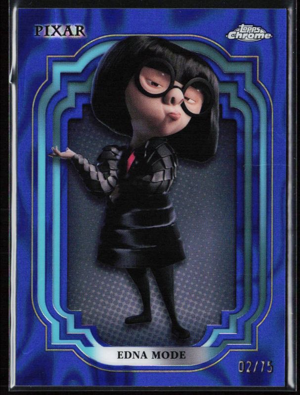 Edna Mode 2024 Topps Chrome Disney #101 Dark Blue /75 RAW