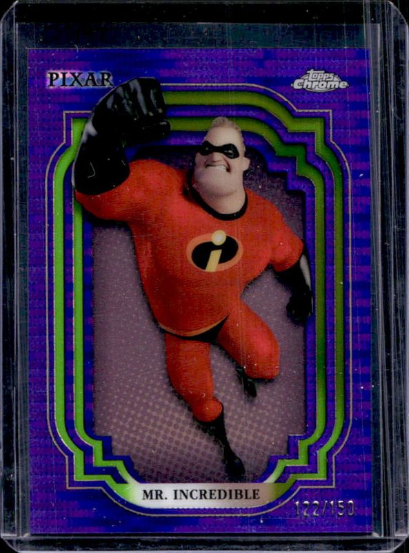 Mr Incredible 2024 Topps Chrome Disney #95 Purple & Green Pulsar /150 RAW