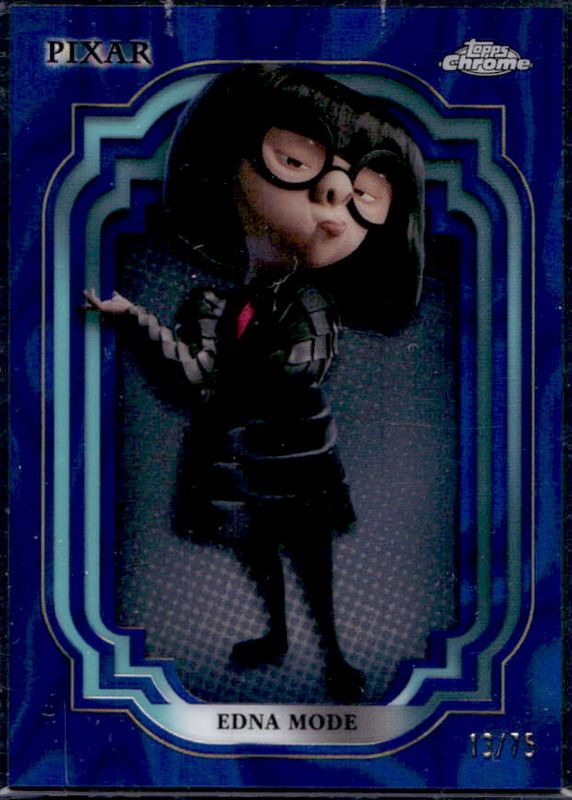 Edna Mode 2024 Topps Chrome Disney #101 Blue Lava Refractor /75 RAW