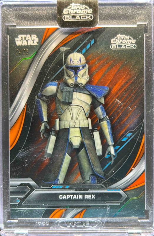 Captain Rex 2024 Topps Chrome Black Star Wars #SP-8 Anime Short Prints - Orange Refractor /25 RAW